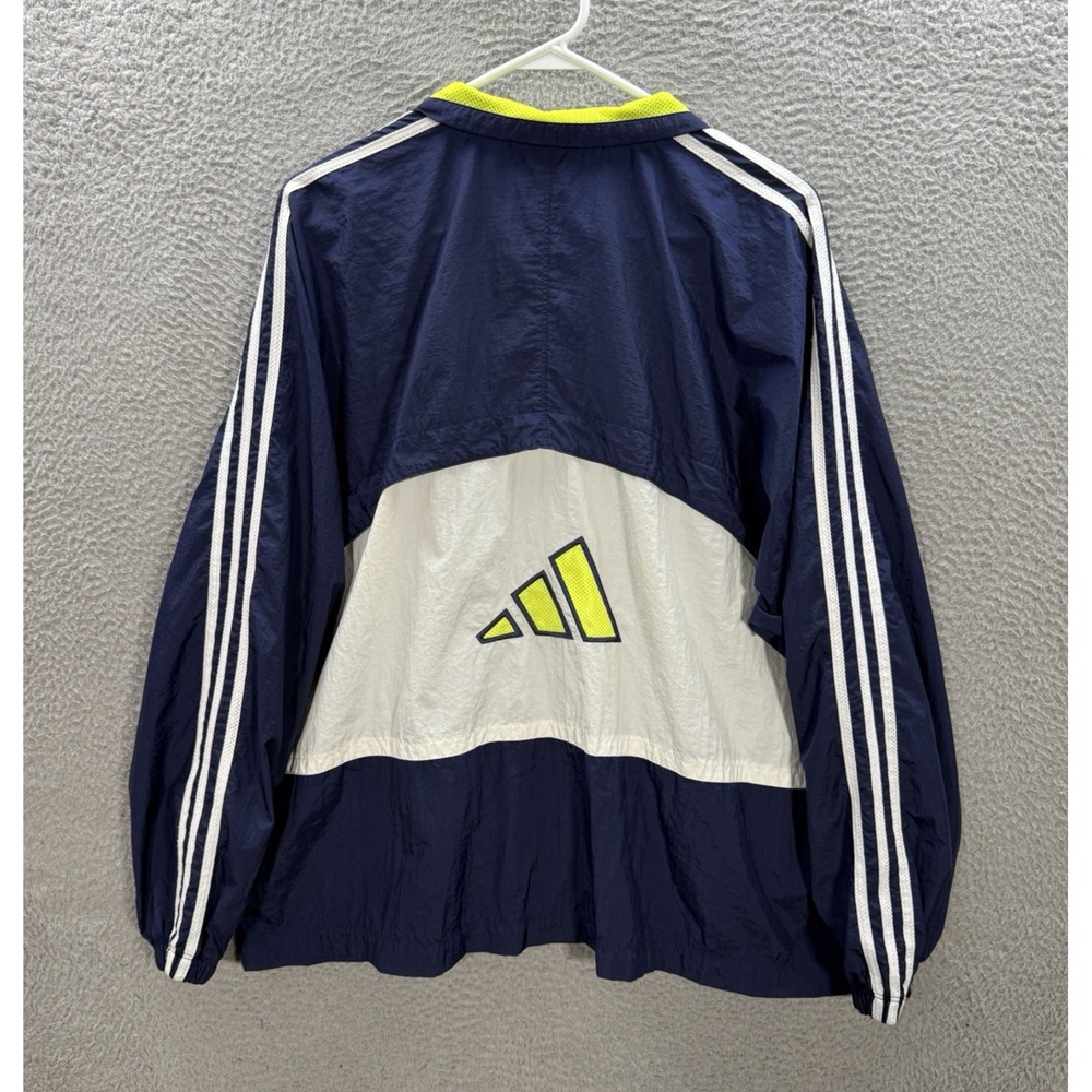 Vintage Adidas Track Jacket Adult XL Blue Windbreaker Grunge Skater 90s Y2K Mens